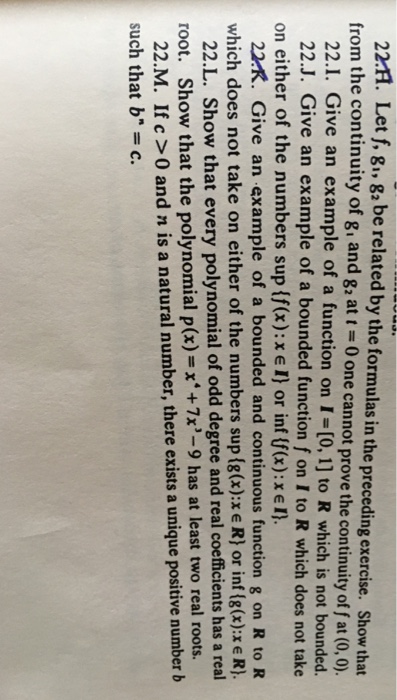 Solved 22A. Let f, g,, g, be related by the formulas in the | Chegg.com