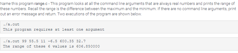 Solved Name this program range.c- This program looks at all | Chegg.com