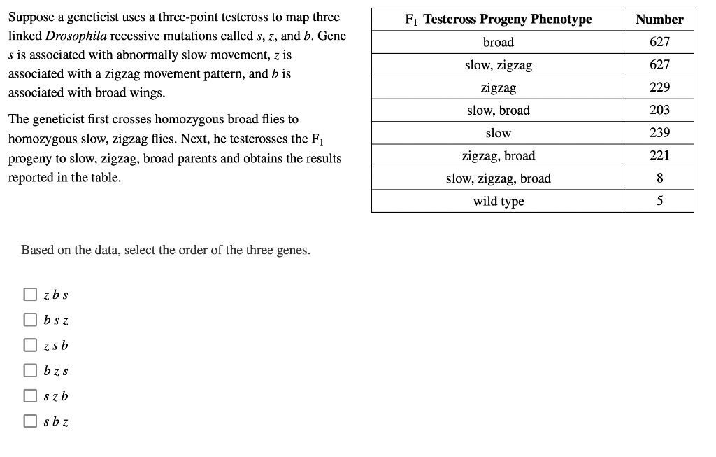 Solved F1 Testcross Progeny Phenotype Number broad 627 | Chegg.com