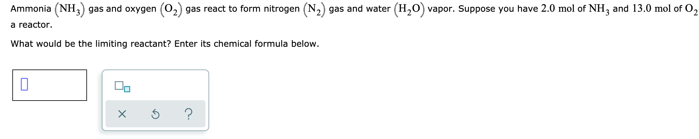 Solved Ammonia (NH3) gas and oxygen (O2) gas react to form | Chegg.com