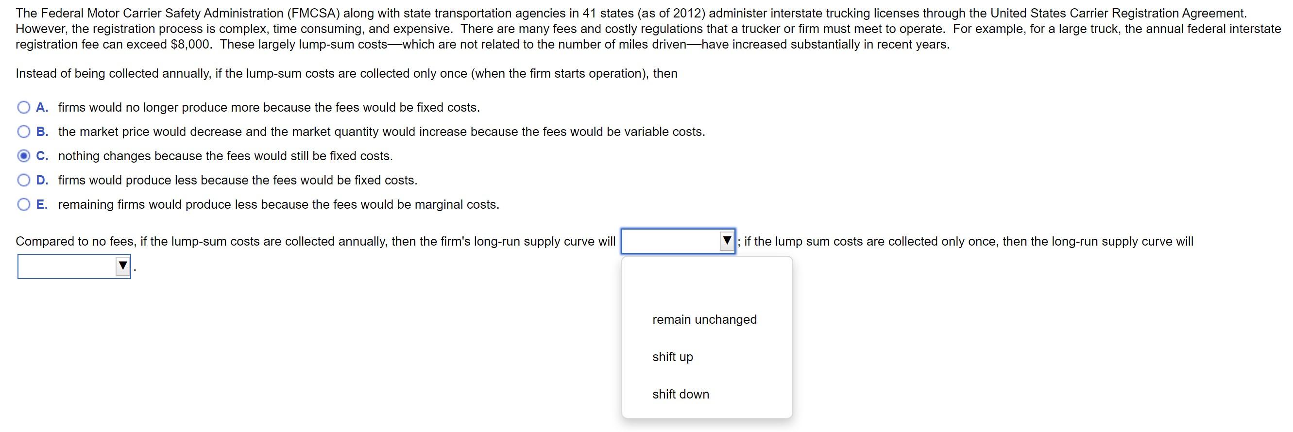 Solved The Federal Motor Carrier Safety Administration | Chegg.com