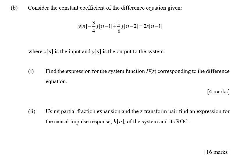 Solved (b) Consider the constant coefficient of the | Chegg.com