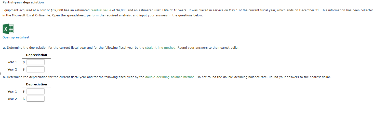 Solved Depreciation by Two Methods A computer system