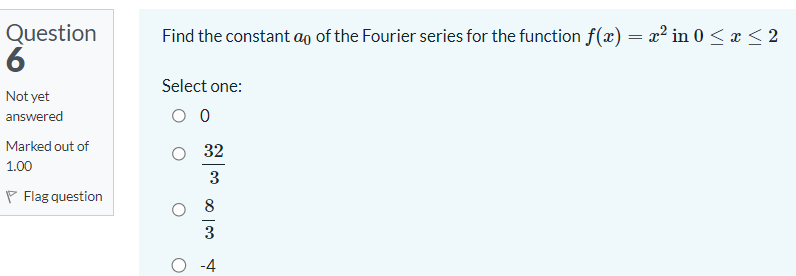 Solved Find the constant a0 of the Fourier series for the | Chegg.com