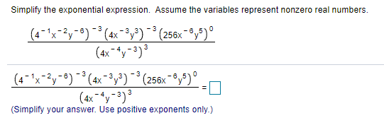 Solved Simplify the exponential expression. Assume the | Chegg.com