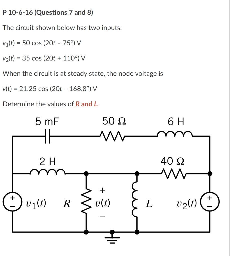 Solved The circuit shown below has two inputs: | Chegg.com
