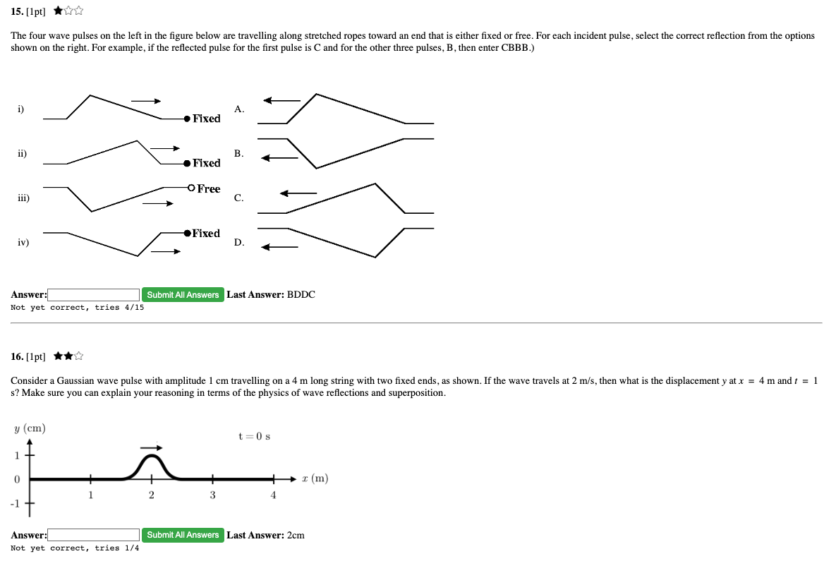 Solved The four wave pulses on the left in the figure below | Chegg.com