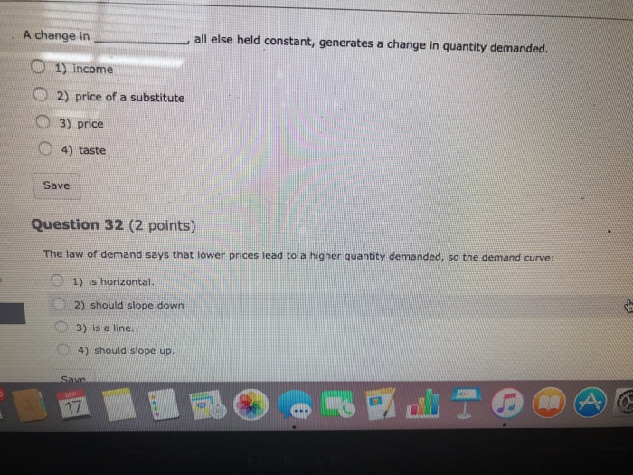 Solved A change in____ all else held constant, generates a | Chegg.com