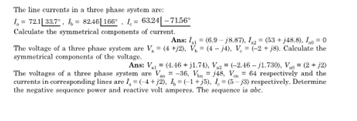 Solved The line currents in a three phase system are: | Chegg.com