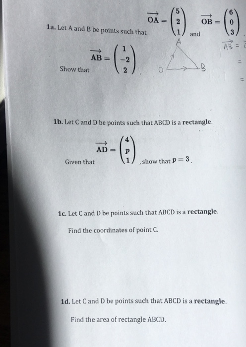 Solved 1a. Let A And B Be Points Such That AB = Show That | Chegg.com