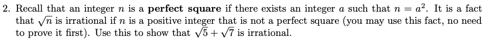 Solved 2. Recall that an integer n is a perfect square if | Chegg.com