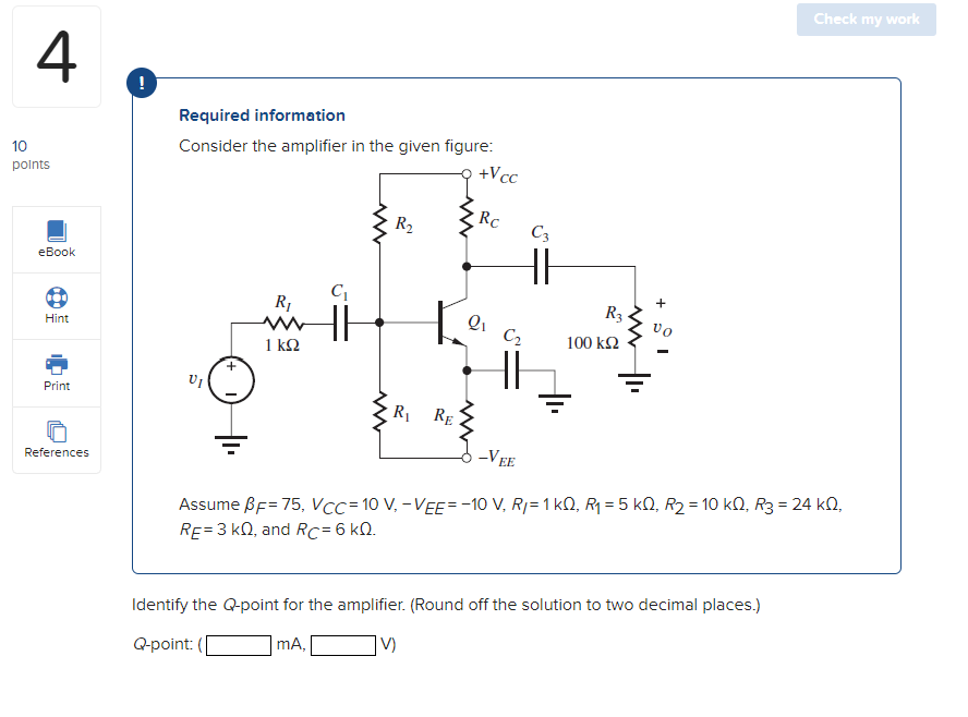 Solved Required Information Consider The Amplifier In The | Chegg.com