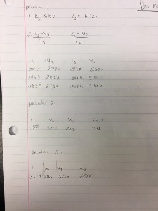 Solved Procedure 2: part 3; Use measured i from this | Chegg.com