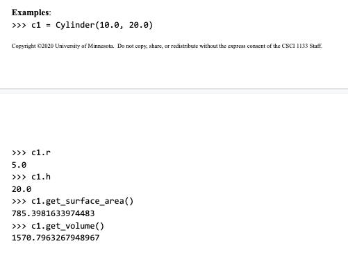 Solved Exercise 11-2 Write a class Cylinder that contains | Chegg.com