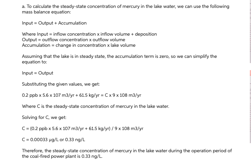 Solved a. To calculate the steady-state concentration of | Chegg.com