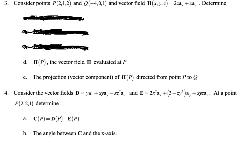 Solved 3. Consider Points P(2,1,2) And Q(-4,0,1) And Vector | Chegg.com