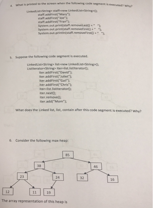 Solved What is printed to the screen when the following code | Chegg.com