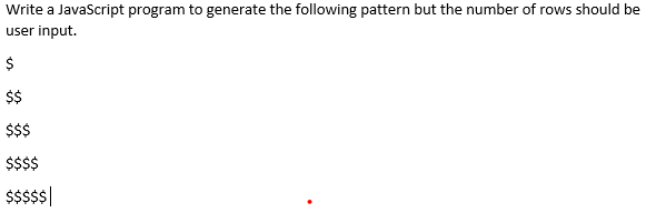 Solved Write a JavaScript program to generate the following | Chegg.com