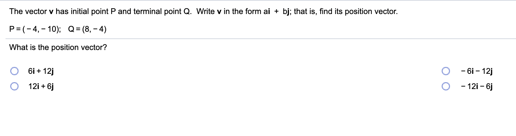 Solved The Vector Bold V Has Initial Point P And Terminal Chegg Com