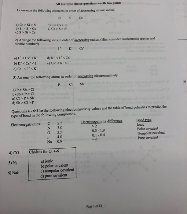 Solved All Multiple Choice Questions Worth Two Points 1 Chegg Com