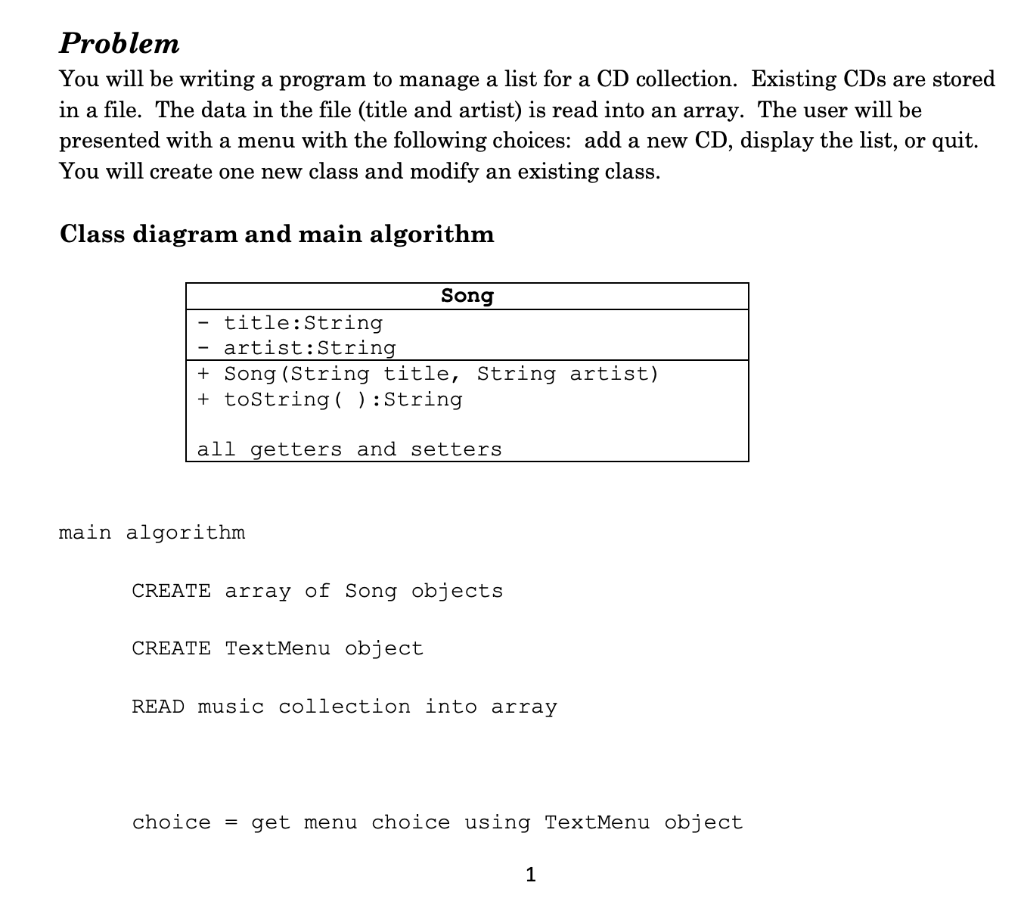 Problem You will be writing a program to manage a | Chegg.com