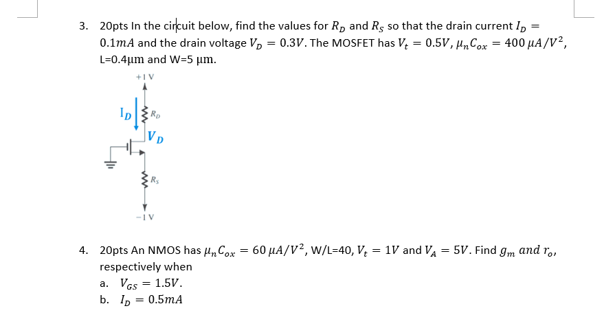 Solved 3. 20pts In the circuit below, find the values for R, | Chegg.com