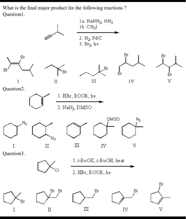 Solved What is the final major product for the following | Chegg.com