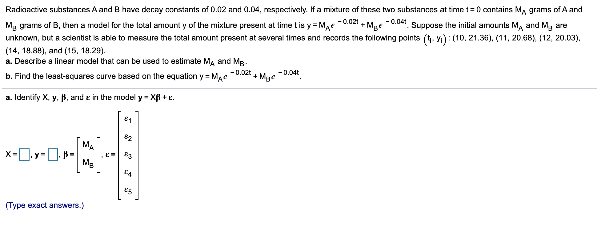 Solved Radioactive Substances A And B Have Decay Constants | Chegg.com