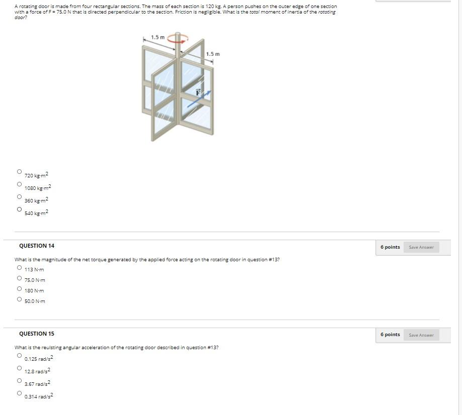 Solved A rotating door is made from four rectangular