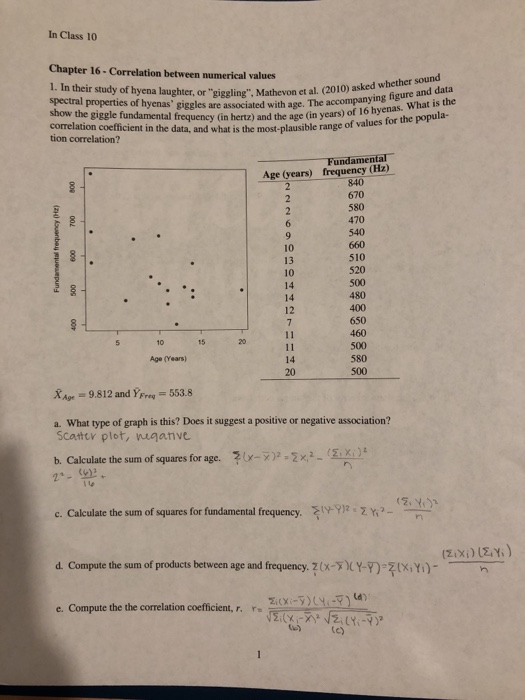 Solved in their study of hyena laughter or giggling, | Chegg.com