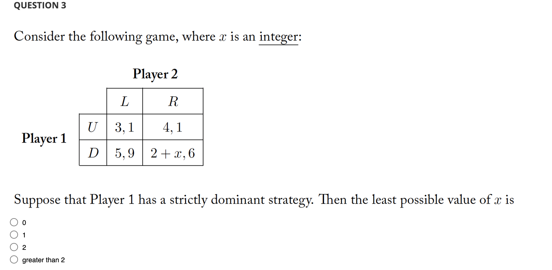 Solved QUESTION 3 Consider The Following Game, Where X Is An | Chegg.com