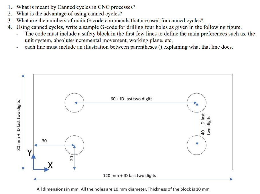 Solved 1. What is meant by Canned cycles in CNC processes? | Chegg.com
