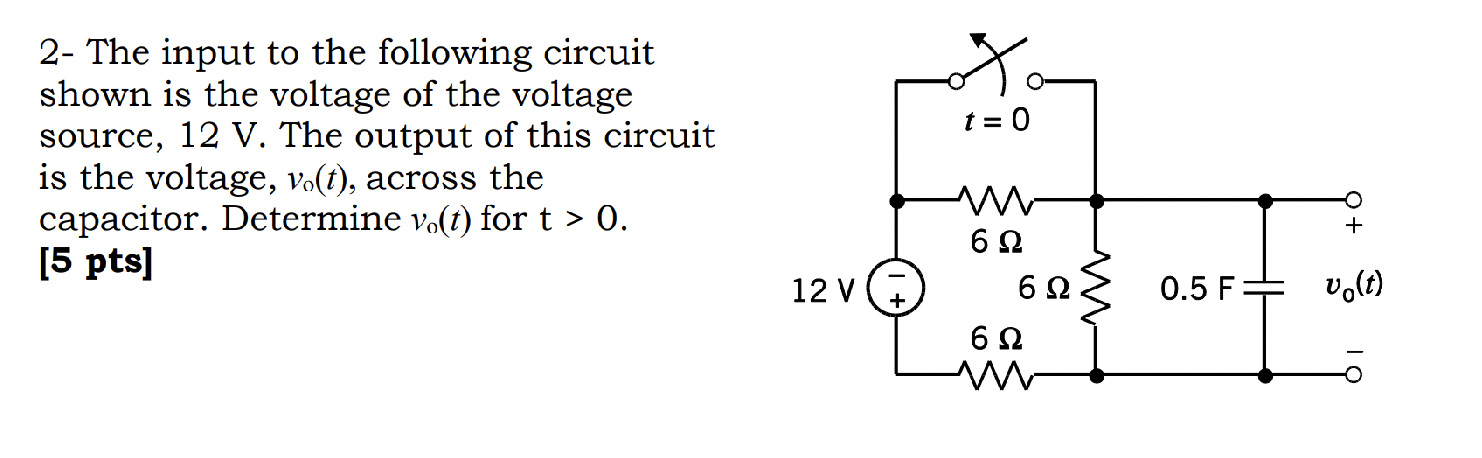 Solved 2- The input to the following circuit shown is the | Chegg.com