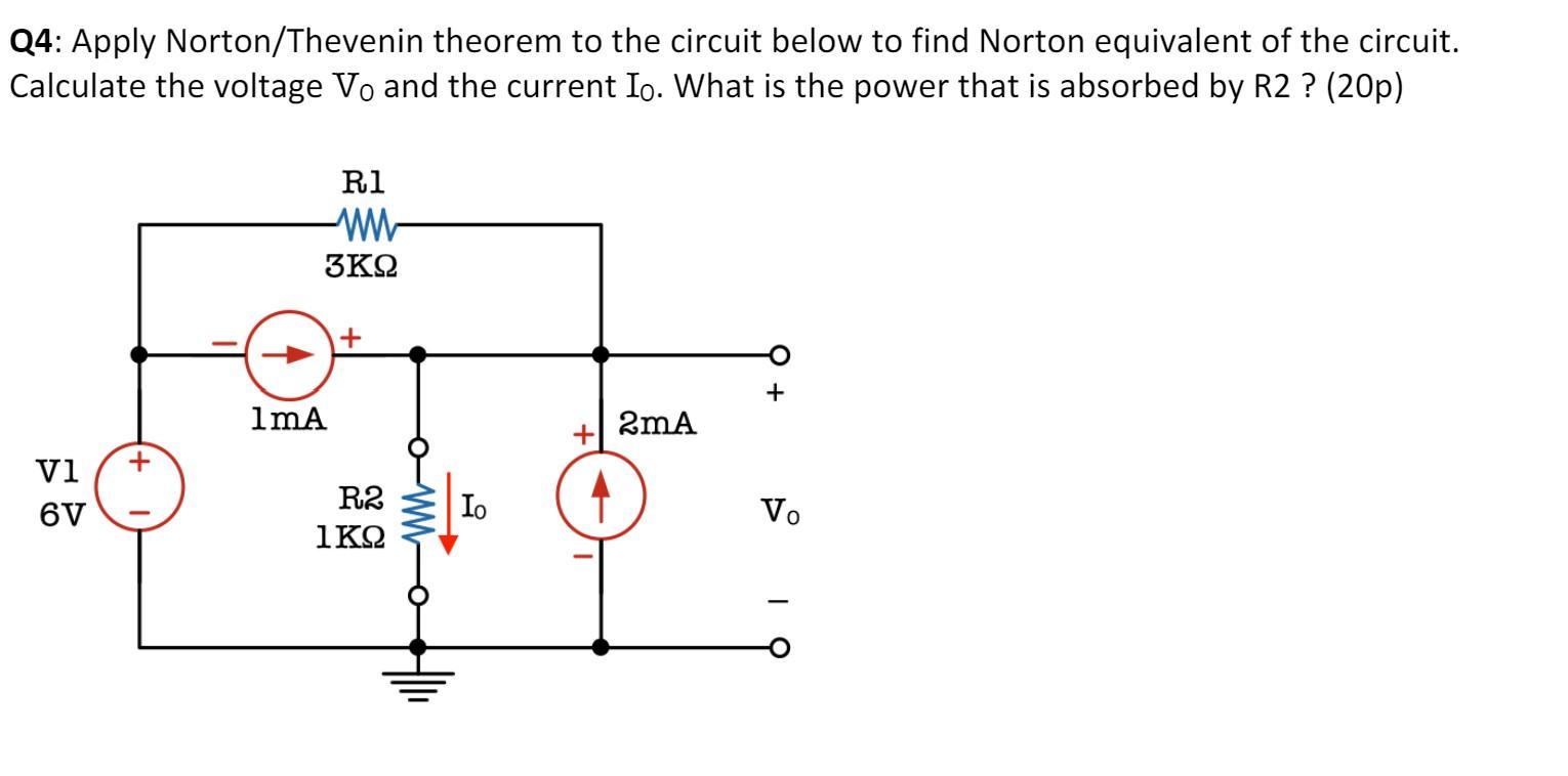 Solved Q4: Apply Norton/Thevenin theorem to the circuit | Chegg.com