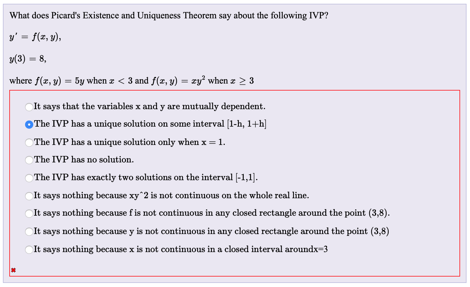 Solved What Does Picard's Existence And Uniqueness Theorem | Chegg.com