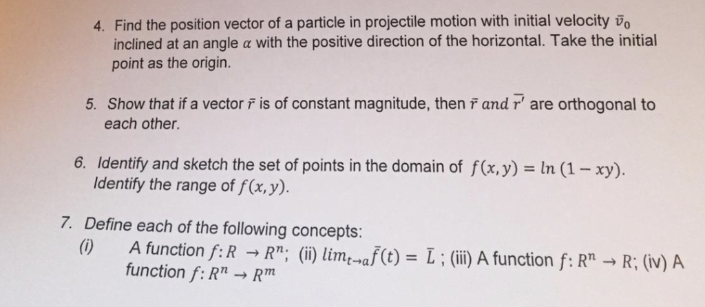 Solved 4. Find the position vector of a particle in | Chegg.com