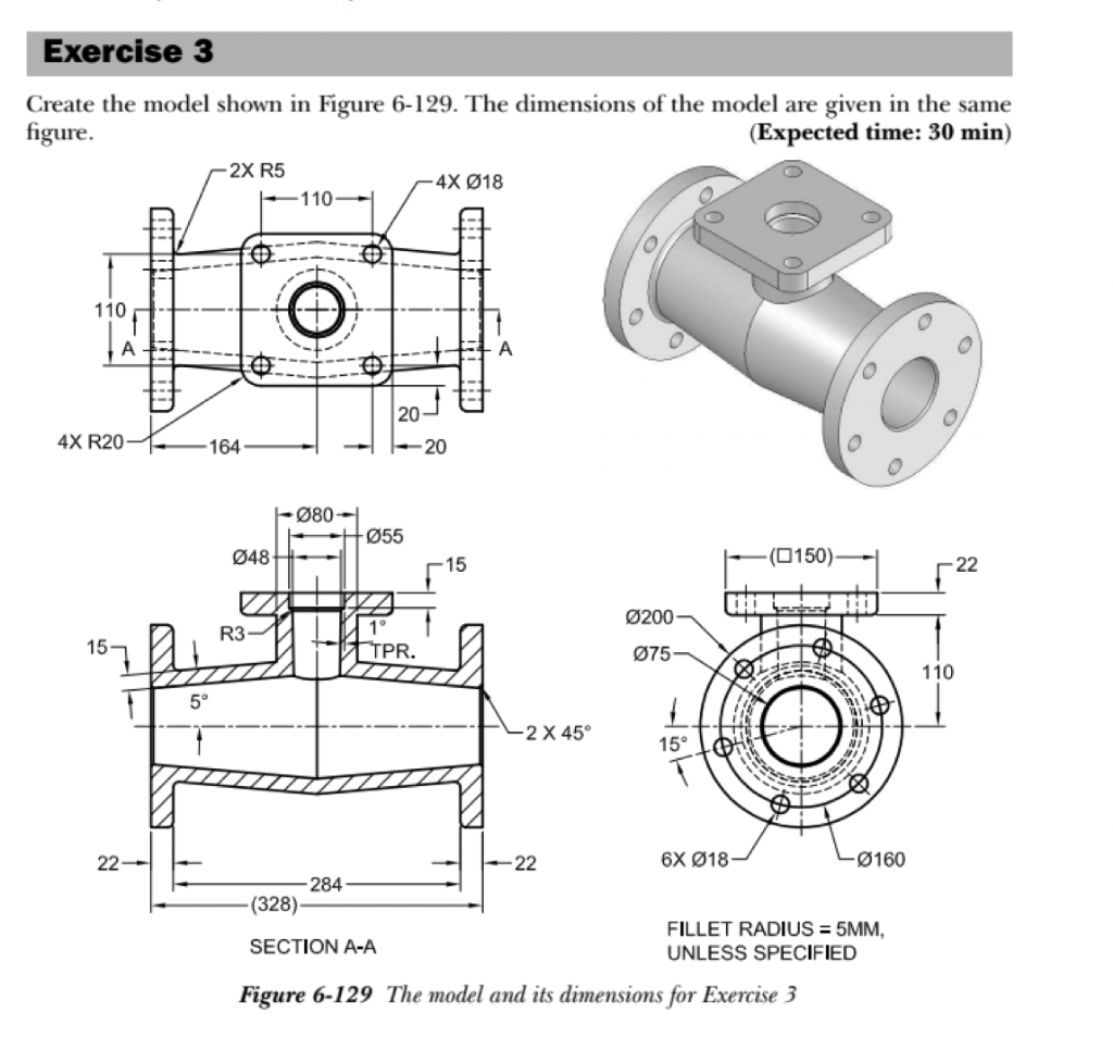 Solved Exercise 3 Create The Model Shown In Figure 6-129. | Chegg.com