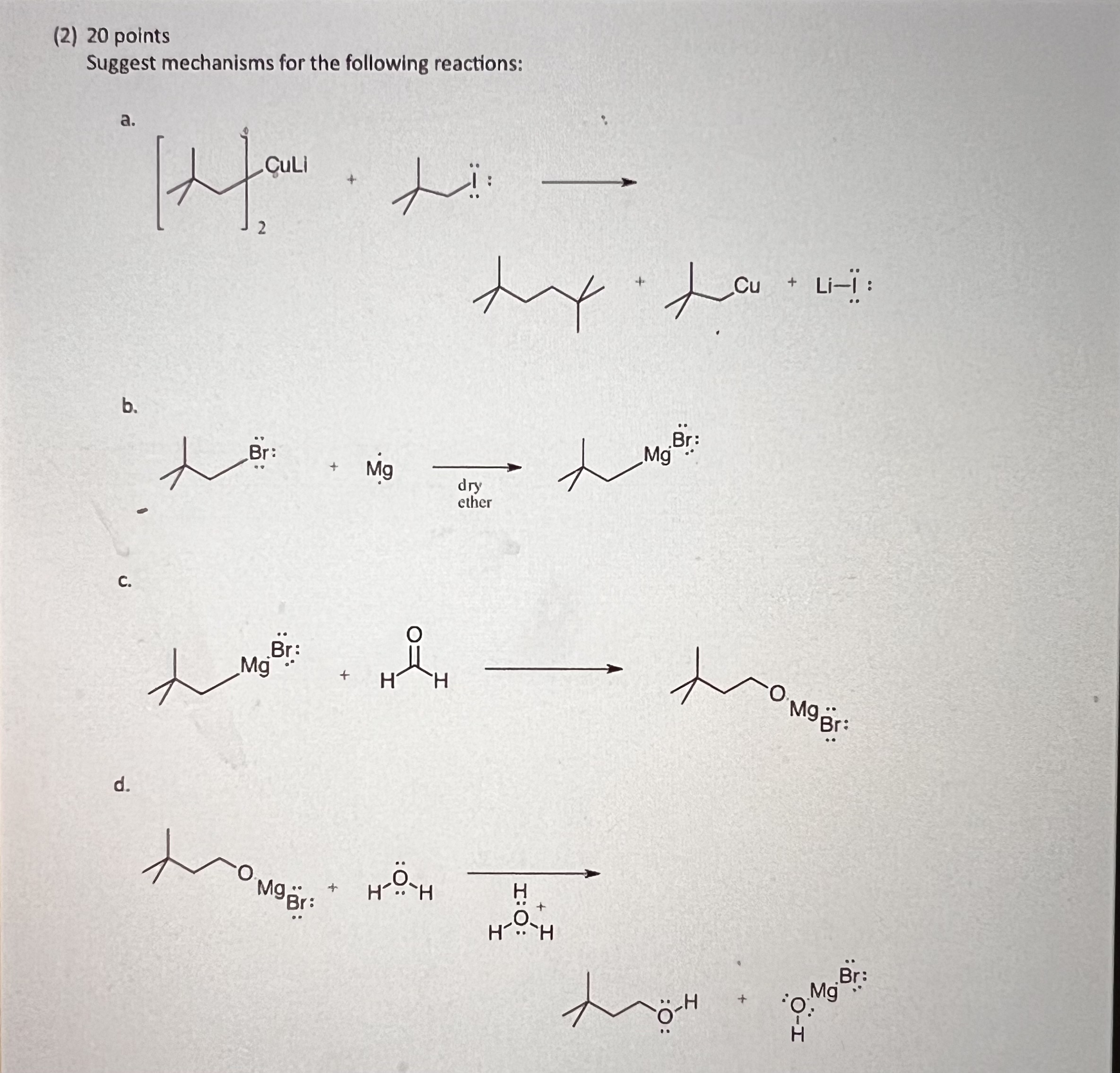 Solved (2) 20 points Suggest mechanisms for the following | Chegg.com