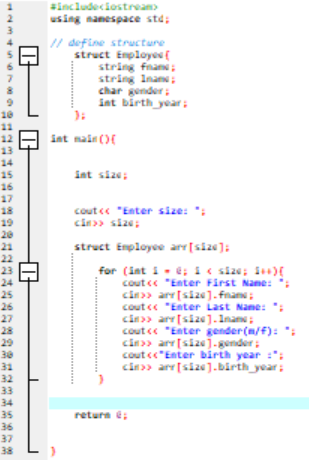 Solved Create a C++ program using Struct that will capture | Chegg.com