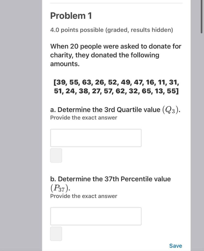 Solved Problem 1 4.0 Points Possible (graded, Results | Chegg.com