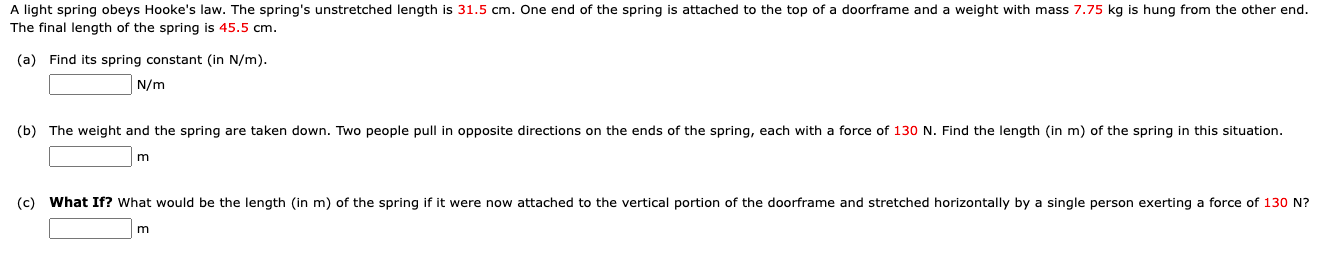 Solved A light spring obeys Hooke's law. The spring's | Chegg.com