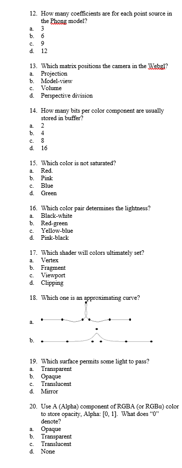 Solved 12. How many coefficients are for each point source | Chegg.com