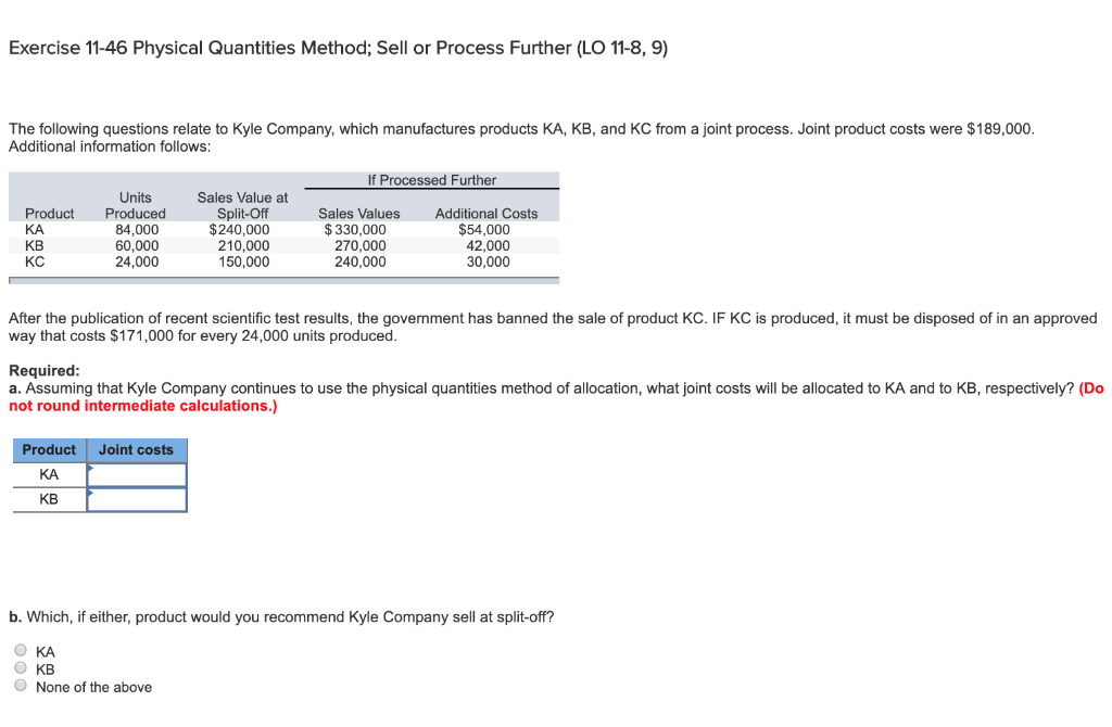 Solved Exercise 11-46 Physical Quantities Method; Sell or | Chegg.com