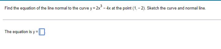 Solved Find the equation of the line normal to the curve | Chegg.com