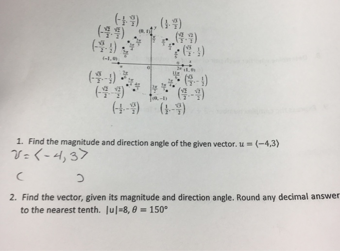 Solved Find The Magnitude And Direction Angle Of The Given | Chegg.com