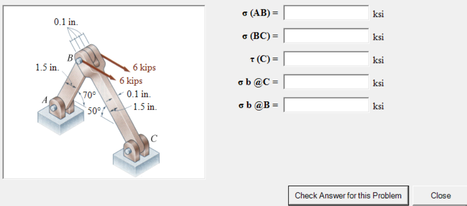 Solved Two horizontal 6-kips forces are applied to pin B of | Chegg.com