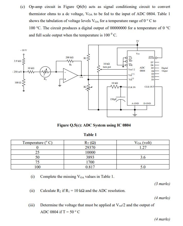 thermistor signal conditioning circuit