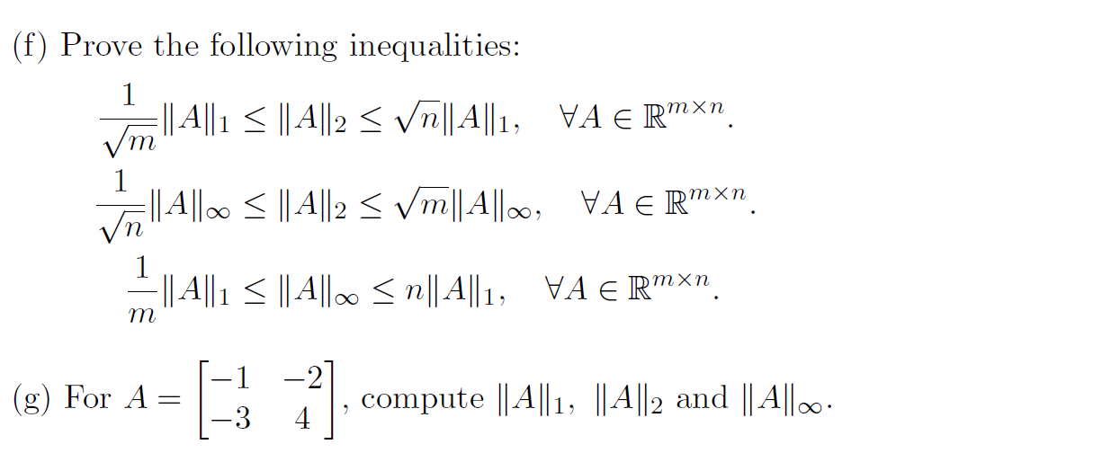 Solved Based on the vector norms defined above, we can also | Chegg.com