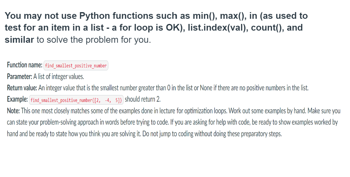 Solved You may not use Python functions such as min(),max(), | Chegg.com
