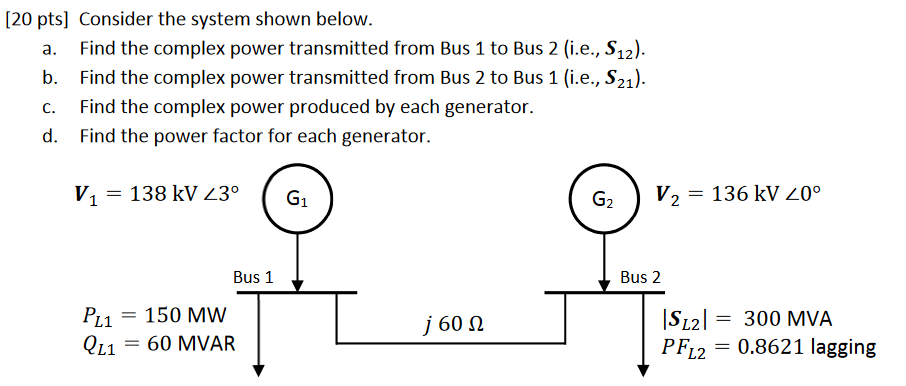 Solved [20 Pts] Consider The System Shown Below Find The | Chegg.com